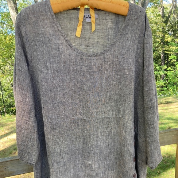 FLAX. 100% Linen Tunic Lagenlook / L - Picture 1 of 5